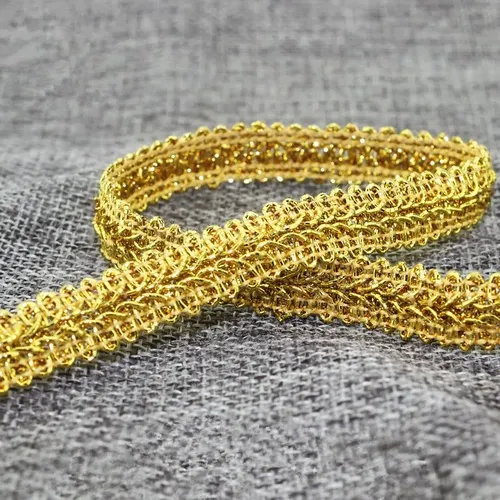 1 3 cm Breite Gold Linie Spitze Stoff Tausendfüßler Spitzenbesatz Bekleidung Textilien Gebogene