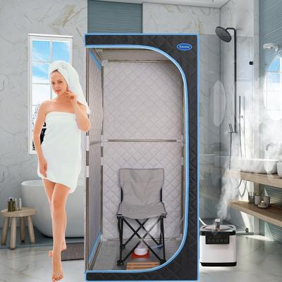 31.5"×68.9" Black and Blue Full Size Portable Infrared Sauna Tent–Personal Home Spa with FCC Certification