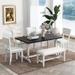 Luxury 6-Piece Breakfast Nook Dining Table Set w/Upholstered Bench and Side Chairs & Rectangular Table,for Living Room