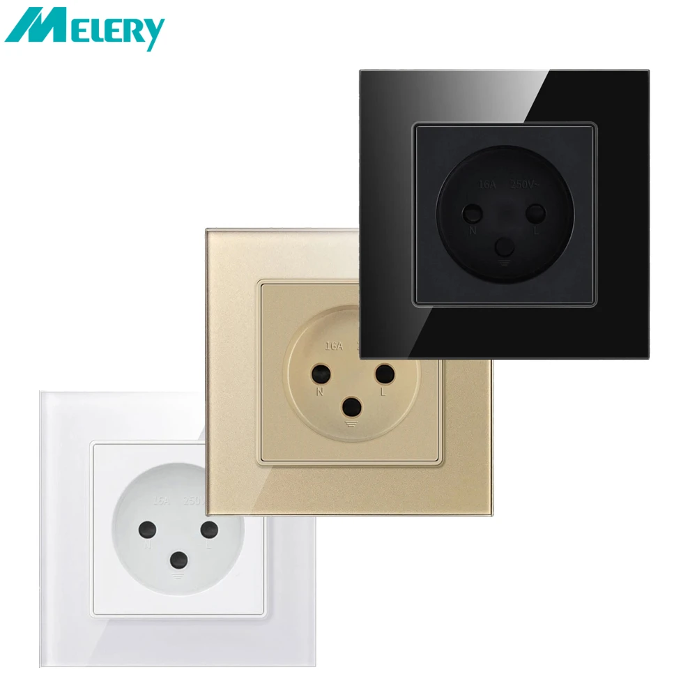 Melery Israel Wandsteckdosen, elektrisch, 16 A, Steckdosen, rechteckiges PC-Panel für israelische Heimbüro-Küche, Standard-Erdung Image