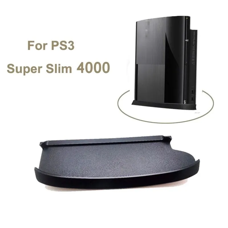 Für PS3 Slim 4000 Skid Proof Konsole Vertikale Ständer Für Sony Playstation Super Slim 4000 Konsole Spiel Ständer Halter Kunststoff Basis Image