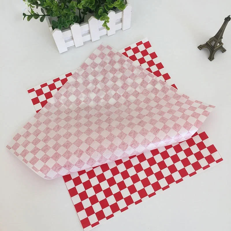 100 Stück Fast Food fett dichte Papiere Pizza Öl Papier Blatt gebratene Lebensmittel Papier Liner Hamburger Geschenk papier zum Backen von Gebäck Image