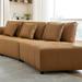 Button Tufted Seat Modular Sectional Real Leather Couch