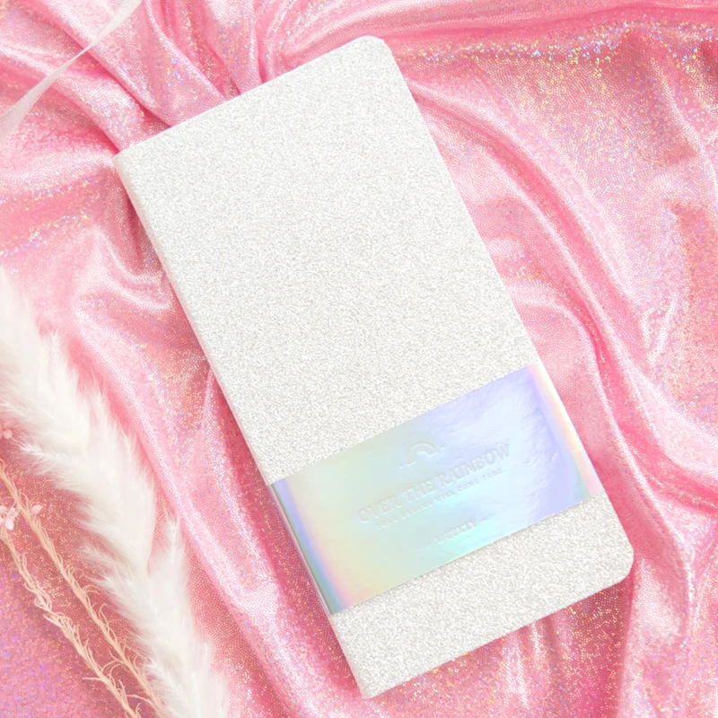 Kinbor Week Plan Rainbow Diamond Piece Texture Week Notizbuch im Luxusstil, selbstfüllendes tragbares Notizbuch mit innerem Kern und Wind Image