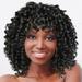 JPLZi European And American Small Curly African Ladies Wig Rod Fluffy Fiber High Temperature Silk Headgear Suitable For Black Women Wigs For Women