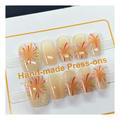 dianhelloya Press-on Nails Chinese Style Bamboo Fake Nail 30pcs Press on Nails Elegant Chinese Style Bamboo Square Short Glossy Nail Extension Full Cover Salon