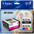 822 XL Ink Cartridge for Epson 822XL Ink Cartridges for Epson 822 822 XL Epson 822XL Ink Cartridges Combo Pack to use with Pro WF-3820 WF-4820 WF-4830 WF-4833 Printerï¼ˆ5 Packï¼‰