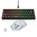 HXSJ Keyboard and Mouse Combo Wired with RGB Streamer K68 Mini Gaming Keyboard 2.4G Wireless Mechanical RGB Gaming Mouse 3600DPI 11 RGB Lighting Modes