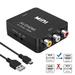 AceMonster RCA to HDMI 1080P Mini RCA Composite CVBS AV to HDMI Video Audio Converter Adapter Supporting PAL/NTSC with USB Charge Cable for PC Laptop Xbox PS4 PS3 TV STB VHS VCR Camera DVD Black