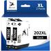 202XL Black Ink Cartridges 202 Ink cartridges High Capacity Black Ink Cartridge Replacement for Epson 202XL 202 XL Ink Cartridges for Workforce WF-2860 Expression Home XP-5100 Printer (2 Black)