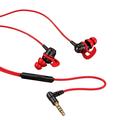 Biplut Wired Headset In-ear HIFI Phone Call Good Fidelity 3.5MM Interface Comfortable Wear Stereo Surround Sound Computer Earphone (Red)