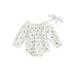 Baby Girl 2Pcs Fall Outfits Off Shoulder Smocked Bodysuit + Headband