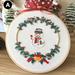 Embroidery Kit for Beginner with Christmas Wreath Pattern Cross Stitch Kit Embroidery Kit Cross Stitch Kit Beginner Christmas Decor Gifts With Christmas Wreath Pattern A