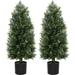 3 Feet Simulated Cedar Tree Artificial Cedar Tree Cedar Potted Plant Fake Cedar Fake Plant Shrubs Simulated Potted Cedar Simulated Office Green Plants Housewarming Gifts 2pc