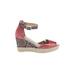 Toni Pons Wedges: Espadrille Platform Boho Chic Pink Snake Print Shoes - Women's Size 41 - Open Toe