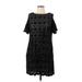 Ronni Nicole Casual Dress - Mini Crew Neck Short sleeves: Black Print Dresses - Women's Size 10 Petite
