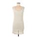 Central Park West Casual Dress - Bodycon Scoop Neck Sleeveless: Ivory Print Dresses - Women's Size Medium