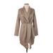 Eight Paris Casual Dress V-Neck Long sleeves: Tan Dresses - Women's Size Small