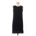 Alya Casual Dress - Shift High Neck Sleeveless: Black Solid Dresses - Women's Size Medium