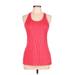 Nike Active Tank Top: Red Checkered/Gingham Activewear - Women's Size Large