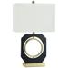Metro 27" Gold Table Lamp With Black & Gold Open Circle Base