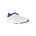 Wide Width Women's Stability Slip-On Sneaker by Propet in White Navy (Size 6 W)