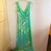Lilly Pulitzer Dresses | Lilly Pulitzer Green Aqua Maxi Dress Xs | Color: Blue/Green | Size: Xs