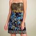 Free People Dresses | Free People Velveteen Floral And Metallic Micro Mini Dress Women’s Size 2 | Color: Black/Blue | Size: 2
