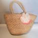 J. Crew Bags | J.Crew Summer Tote With Pink Floral Accent. 100% Straw 20"Wx12"H | Color: Cream | Size: Os
