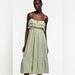 Zara Dresses | Green Striped Zara Maxi Dress | Color: Green/White | Size: Xs