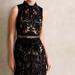 Anthropologie Dresses | Black Lace, Silk Dress By Yoana Baraschi For Anthropologie, Size 4 Petite | Color: Black/Tan | Size: 4p