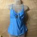 Jessica Simpson Swim | Jessica Simpson Blue White Polkadot Nwt Swimsuit Tankini Top Size Medium | Color: Blue/White | Size: M