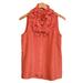 J. Crew Tops | J.Crew Kelsey Coral Pink 100% Silk Sleeveless Ruffle Button Down Blouse Size 4 | Color: Orange/Pink | Size: 4