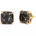 Kate Spade Jewelry | Kate Spade Black Glitter Crystal Square Stud Earrings / Nwt | Color: Black/Gold | Size: Os