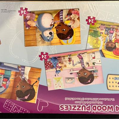 Disney Toys | Brand New 4 Wood Puzzles | Color: Blue/Pink | Size: Osbb