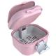 ARGOMAX Leak Proof Denture Bath Cup, Portable Soaking Denture Box, Denture Bath Case with Strainer, for Dentures and Braces, Upgraded Version with Storage Compartment (Pink + White).