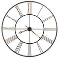 Howard Miller Postema Gallery Wall Clock 625-406 – Oversized Wrought-Iron, Aged Black Finish with Antique Gold Numerals, Traditional Roman Numerals, Quartz Movement