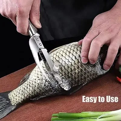 Couteau à écailles de poisson en acier inoxydable grattoir à écailles grattoir à dents de scie