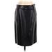 BCBGMAXAZRIA Leather Skirt: Black Print Bottoms - Women's Size 4