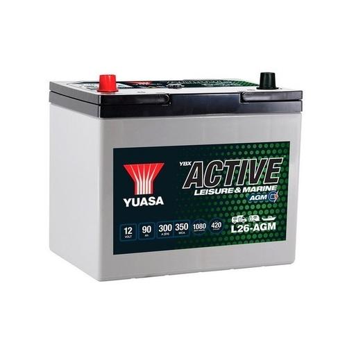 YUASA Starterbatterie Leisure Batteries 12V 90Ah 300A L26-AGM