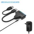 Adattatore cavo da SATA a USB 3.0 con alimentatore 12V 2A per connettore esterno disco rigido HDD