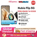 Nubia Flip 5G Versione globale Design pieghevole Smartphone Android 6.9 "120Hz OLED Schermo piegato 50MP AI Doppia fotocamera 33W Ricarica