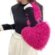 Kunst pelz mongolische pelzige Pelz Herzform übergroße Einkaufstaschen für Damen handtaschen mit