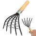 NUOLUX 2pcs Carbon Steel Clam Rakes Clamming Claws Shell Digger Beach Clam Seafood Rakes with Mesh Net