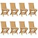 Dcenta Patio Chairs with Beige Cushions 8 pcs Solid Teak Wood