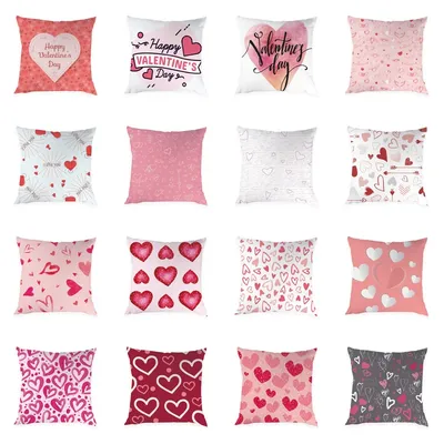 Heimdekoration, rosa Liebe, bedrucktes Kissen, Kissenbezug, geeignet für Schlafzimmer, Wohnzimmer, Image