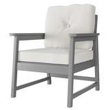 1 Pcs Outdoor Club Chair with Cushion Patio Chairs All-Weather Garden Outdoor Contemporary Sofa Chair Gray