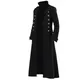 Männer Gothic Trench mittelalter lichen Steampunk Retro Mantel Zweireiher Trim solide Herren Revers