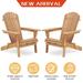 Wooden Outdoor Folding Adirondack Chair Set of 2 Wood Lounge Patio Chair for Garden; Garden; Lawn; Backyard; Deck; Pool Side; Fire Pit; Half Assembled;