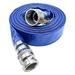 2 X 100 Flat Industrial Blue PVC Hose With Aluminum Camlock With C & E Fittings Duty Reinforced Pump Hose For Swimming Pools & Spas 90 PSI Max Pressure